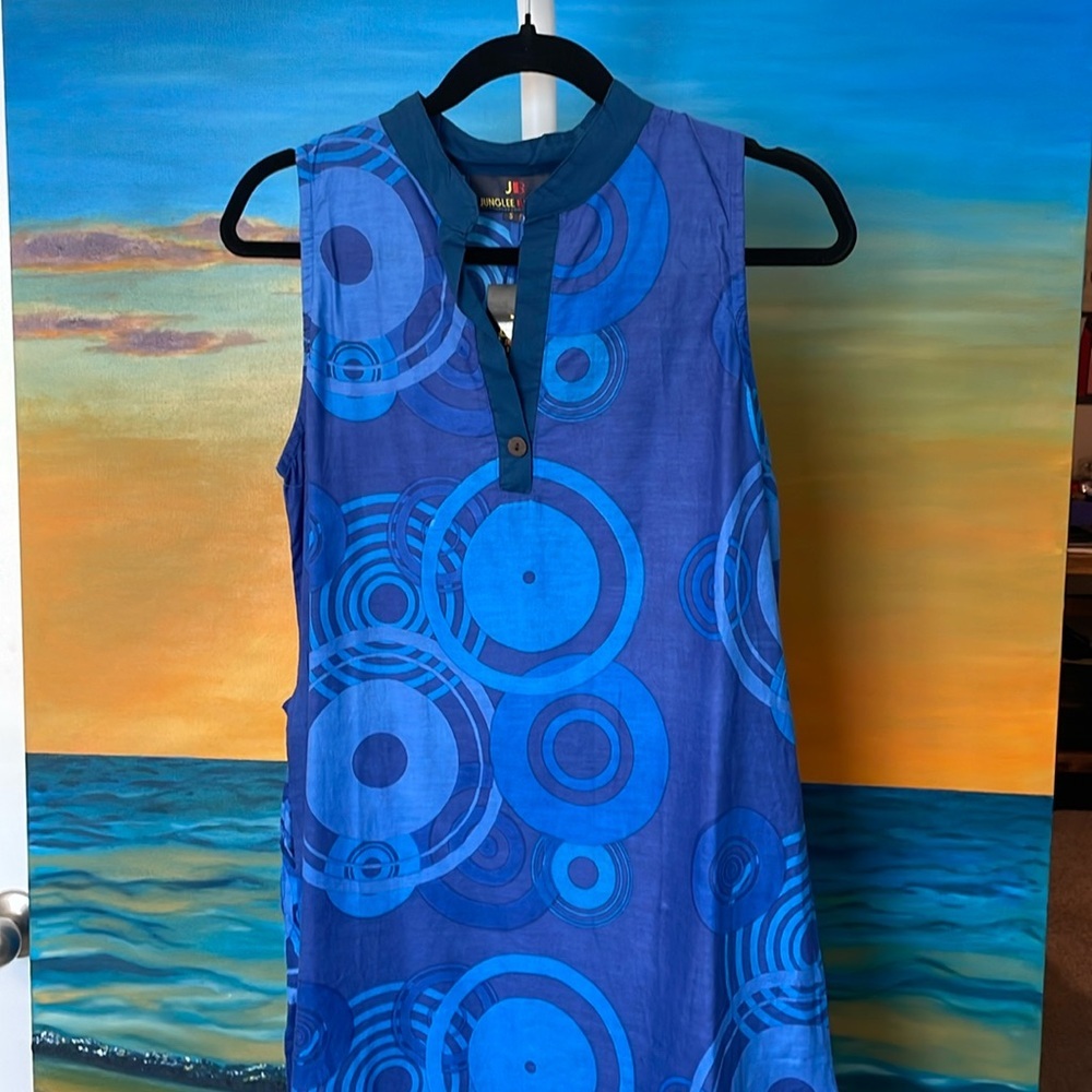 Boho Sleeveless Polo Collar Midi Dress with tied back